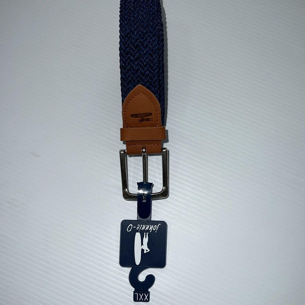 NWT Johnnie-O Melange Woven Belt Navy Blue Size XXL - Picture 4 of 5